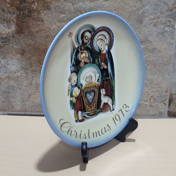 Schmid Hummel Christmas Plate 1973 Che Nativity What A Nativity Decorative Wall - Picture 7 of 10